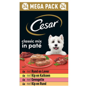 Cesar Alu Hondenvoer Multi-pack Kuipje Classic in Pate 24 x 150 gr