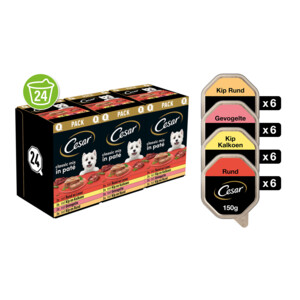 Cesar Alu Hondenvoer Multi-pack Kuipje Classic in Pate 24 x 150 gr