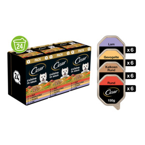 Cesar Alu Hondenvoer Multi-pack Kuipje Cuisine in Saus 24 x 150 gr