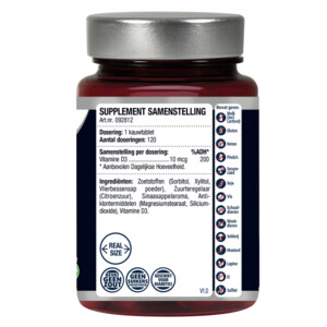 Lucovitaal D3 10 mcg (400Ie) Vitamine Vegan Kauwtabletten - 6.99 euro