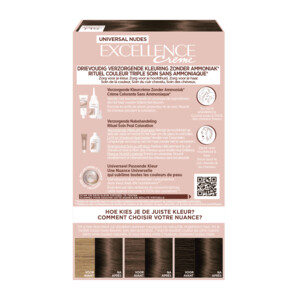 L'Oréal Excellence Crème Universal Nudes Permanente Haarkleuring 5U Universeel Lichtbruin - 19.89 euro