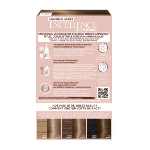 2x L'Oréal Excellence Crème Universal Nudes Permanente Haarkleuring 7U Universeel Middenblond - 30.17 euro
