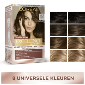 2x L'Oréal Excellence Crème Universal Nudes Permanente Haarkleuring 7U Universeel Middenblond - 30.17 euro