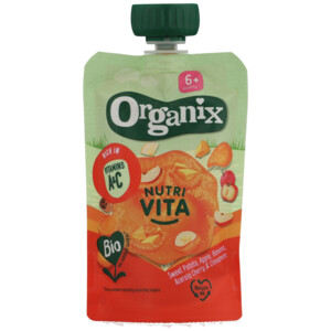6x Organix Knijpfruit Nutra Vita 6+m Zoete Aardappel Kers Kaneel BIO - 8.77 euro