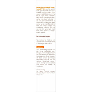 Biodermal Zonnefluïde Gezicht Matterend SPF 50 - 27.99 euro