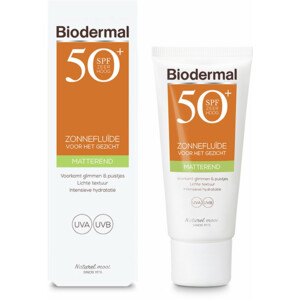 Biodermal Zonnefluïde Gezicht Matterend SPF 50 - 27.99 euro