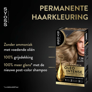 3x Syoss Oleo Intense Haarverf 7-58 Cool Beige Blond - 24.45 euro