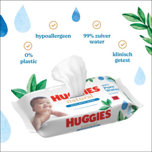 Huggies Billendoekjes Natural 0% plastic - 2.65 euro