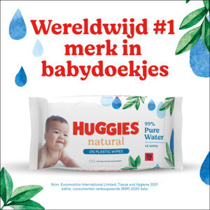Huggies Billendoekjes Natural 0% plastic - 2.65 euro