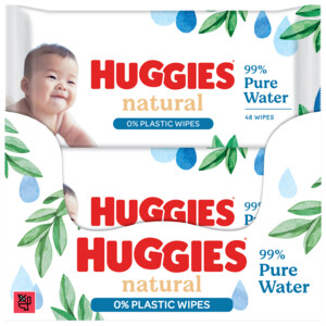 12x Huggies Billendoekjes Natural 0% plastic - 27.99 euro