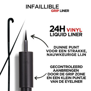 L'Oréal Infaillible Grip 24H Vinyl Liquid Eyeliner Zwart - 11.19 euro