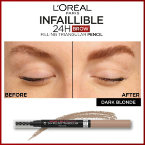 3x L'Oréal 24H Brow Filling Triangular Pencil 6.0 Dark Blonde - 20.99 euro