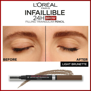 L'Oréal 24H Brow Filling Triangular Pencil 5.0 Light Brunette - 11.89 euro