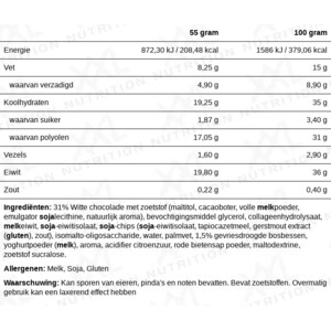 15x XXL Nutrition NJOY Proteïne Bar Witte Chocolade & Bosbes - 22.5 euro