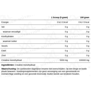 XXL Nutrition Creatine Monohydraat - 6.74 euro