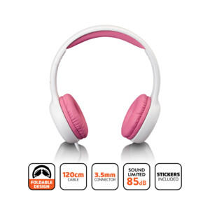 Alecto HP-010PK Hoofdtelefoon Kinderen Wit / Roze - 14.25 euro