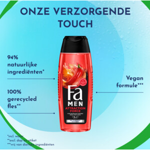 3x Fa Men Douchegel en Shampoo Attraction Force - 6.36 euro