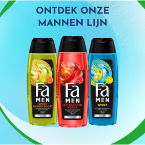 3x Fa Men Douchegel en Shampoo Attraction Force - 6.36 euro