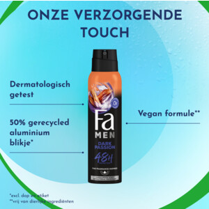 6x Fa Men Deodorant Spray Dark Passion - 12.74 euro