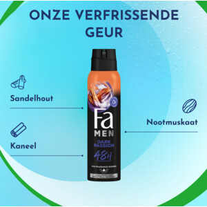 3x Fa Men Deodorant Spray Dark Passion - 6.39 euro