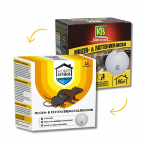 Home Defense Muizen- en Rattenverjager 60 m2 Ultrasoon - 18.99 euro