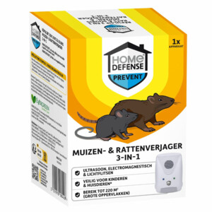 Home Defense Muizen- en Rattenverjager 220 m2 Ultrasoon, Elektromagnetisch en Lichtflitsen - 34.15 euro