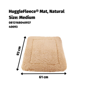 HuggleHounds Hondenmat Natural Medium 61 x 93 cm