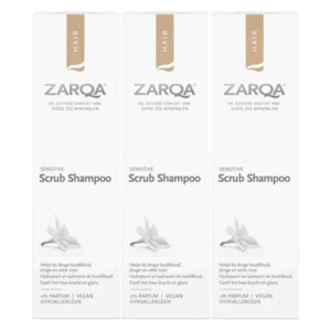 Zarqa 3x Sensitive Scrub Shampoo 200 ml - 3 stuks