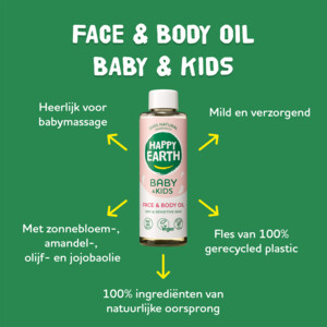 Happy Earth Baby & Kids 100% Natuurlijke Gezicht & Lichaam Olie - 10.99 euro
