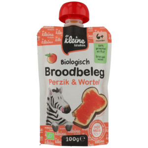 6x de Kleine Keuken Bio Broodbeleg Perzik & Wortel - 15.59 euro