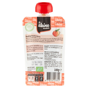 6x de Kleine Keuken Bio Broodbeleg Perzik & Wortel - 15.59 euro