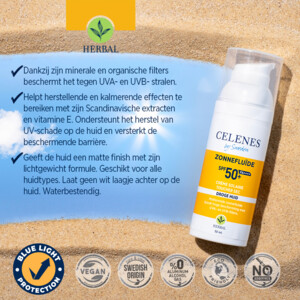 Celenes Herbal Dry Touch Zonnefluïde SPF 50+ Alle Huidtypes - 16.45 euro