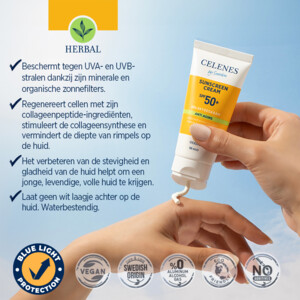 Celenes Herbal Zonnebrandcreme SPF 50+ Anti Aging - 16.35 euro