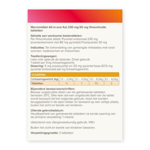Beaphar All-in-one Ontworming Tabletten Kat Vanaf 1 kg - 10.79 euro