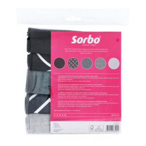 Sorbo Microvezeldoeken Grey & Black 40 x 40 cm - 5.49 euro