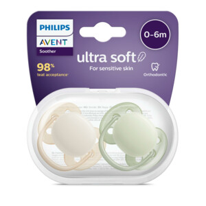 Philips Avent Fopspeen Ultra Soft 0-6 mnd Beige Lichtgroen - 7.49 euro