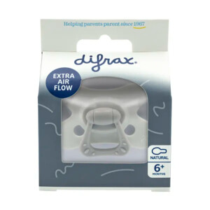2x Difrax Fopspeen Natural 6+ mnd Grijs - 11.13 euro