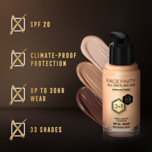 2x Max Factor Facefinity All Day Flawless Foundation W33 Crystal Beige - 22.77 euro