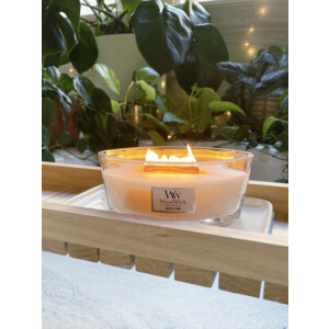 4x WoodWick Geurkaars Ellipse White Teak - 110 euro