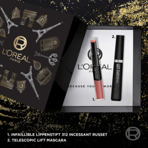 L'Oréal Geschenkset Telescopic Lift Mascara & Infaillible 24H Lipstick 312 Incessant Russet - 40.95 euro