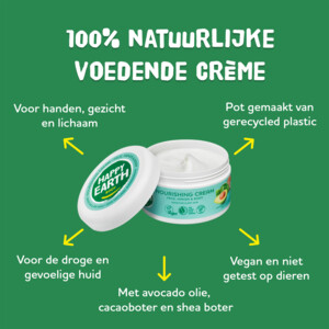 Happy Earth 100% Natuurlijke Voedende Créme Sensitive & Dry Skin - 11.99 euro