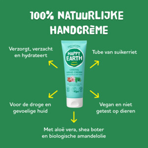 Happy Earth 100% Natuurlijke Vezorgende Handcrème Sensitive & Dry Skin - 6.99 euro
