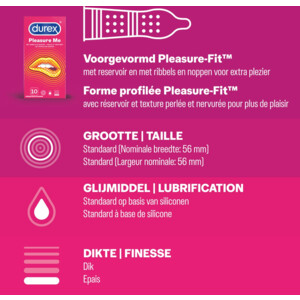 Durex - Pleasure Me Condooms 10 stuks, Orgasm Intense Condooms 10 stuks & Performa Condooms10 stuks - Pakket - 39.93 euro