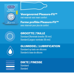 Durex - Classic Natural Condooms 20 stuks, Thin Feel Condooms 20 stuks & Nude No Latex 20 stuks - Pakket - 61.54 euro