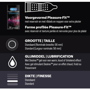 Durex - Orgasm Intense Condooms 10 stuks & Nude No Latex Condooms 10 stuks - Pakket - 30.64 euro