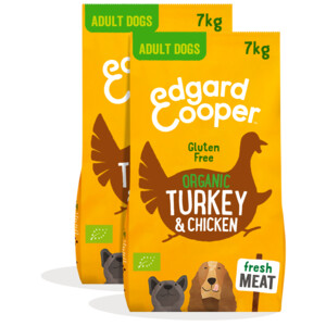 2x Edgard & Cooper Hondenvoer Bio Kalkoen - Bio Kip 7 kg