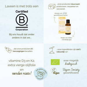 Laveen Olive Drops Vitaminen D3 & K2 - 14.99 euro