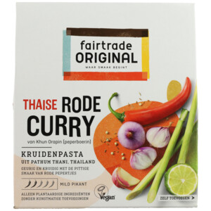6x Fairtrade Original Kruidenpasta Rode Curry - 12.17 euro
