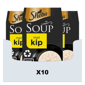 10x Sheba Soup Kattenvoer Natvoer Kip