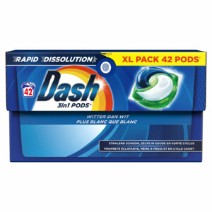 Dash Wasmiddelcapsules 3in1 Pods Witter dan Wit - 19.99 euro